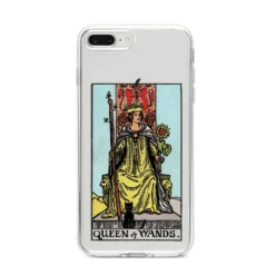 Queen Of Wands Tarot Card IPhone Case -CaseCraze Store Queen of Wands Tarot Card iPhone 8 Plus Bumper Case on Silver iPhone