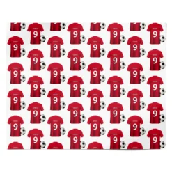 Red Football Shirt Personalised Wrapping Paper -CaseCraze Store Red Football Shirt Personalised Personalised Wrapping Paper Alternative