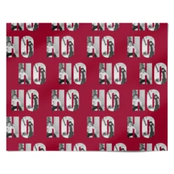 Red Ho Ho Ho Photo Upload Christmas Wrapping Paper -CaseCraze Store Red Ho Ho Ho Photo Upload Christmas Personalised Wrapping Paper Alternative