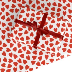 Red Love Heart Pattern Wrapping Paper