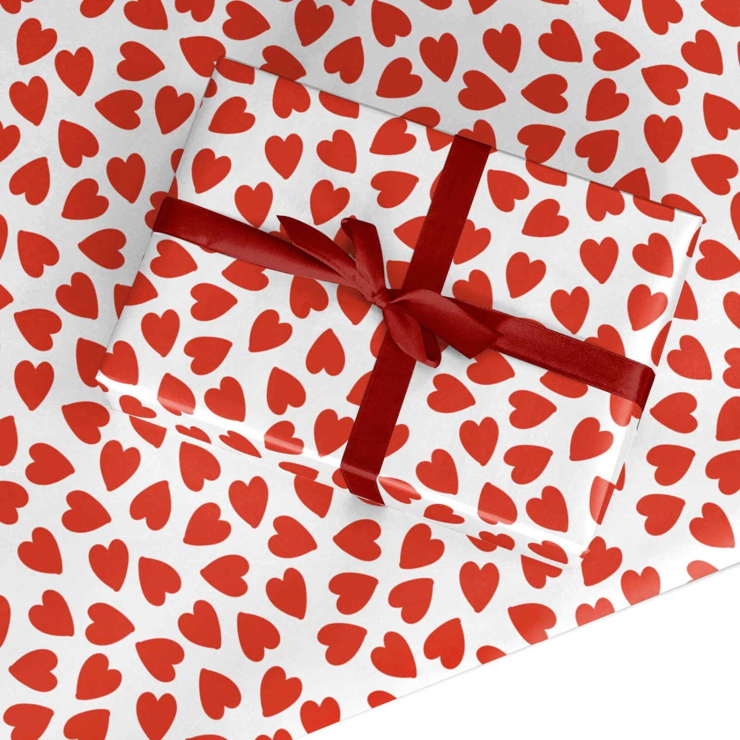 Red Love Heart Pattern Wrapping Paper 1 Red Love Heart Pattern Wrapping Paper