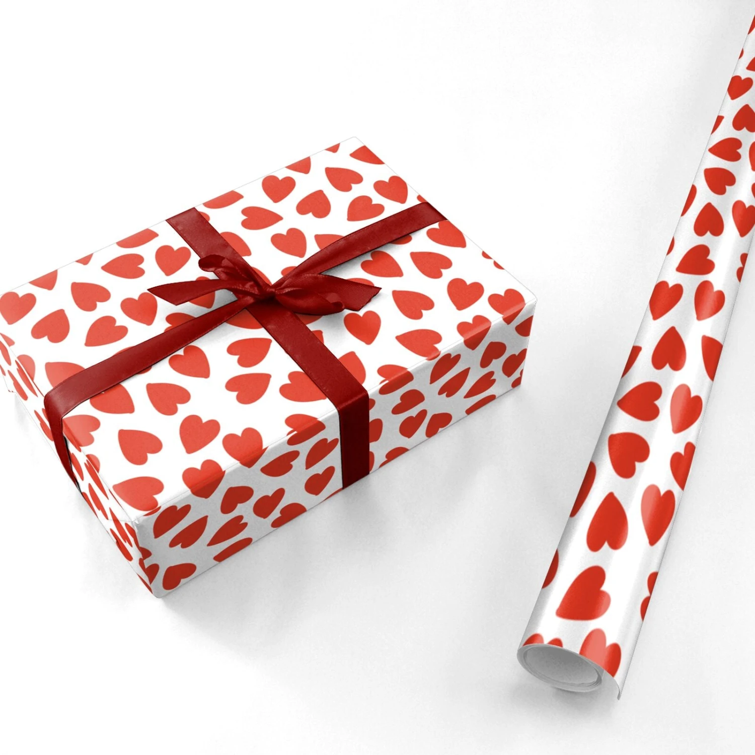 Red Love Heart Pattern Wrapping Paper 3 Red Love Heart Pattern Wrapping Paper - Image 3