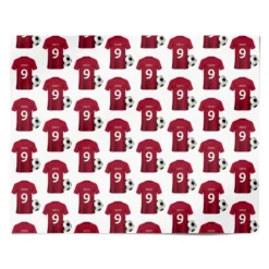 Red Personalised Football Shirt Wrapping Paper -CaseCraze Store Red Personalised Football Shirt Personalised Wrapping Paper Alternative