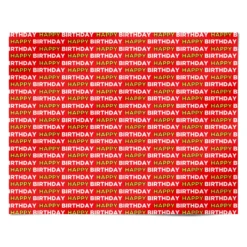 Red, White & Gold Birthday Football Fan Wrapping Paper -CaseCraze Store Red White Gold Birthday Football Fan Personalised Wrapping Paper Alternative