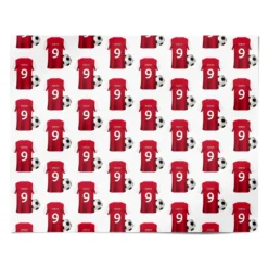Red White Personalised Football Shirt Wrapping Paper -CaseCraze Store Red White Personalised Football Shirt Personalised Wrapping Paper Alternative