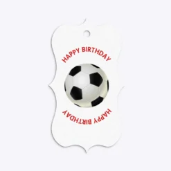Red White Striped Personalised Football Shirt Gift Tags -CaseCraze Store Red White Striped Personalised Football Shirt Bracket Gift Tag Back