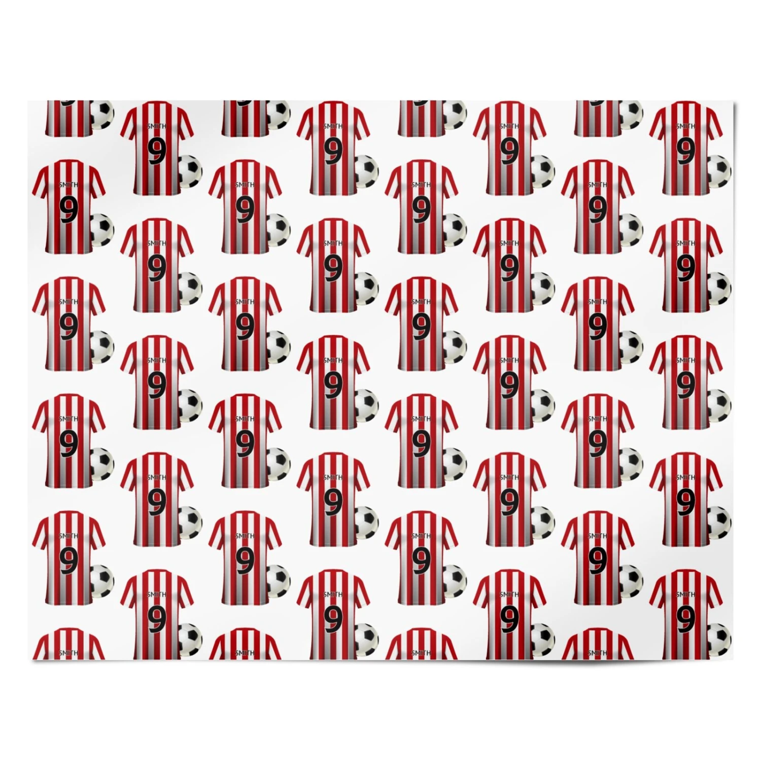 Red White Striped Personalised Football Shirt Wrapping Paper 4 Red White Striped Personalised Football Shirt Wrapping Paper - Image 4