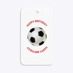 Red White Striped Personalised Football Shirt Gift Tags -CaseCraze Store Red White Striped Personalised Football Shirt Rounded Rectangle Gift Tag Back