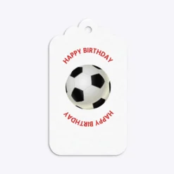 Red White Striped Personalised Football Shirt Gift Tags -CaseCraze Store Red White Striped Personalised Football Shirt Three Tier Rectangle Gift Tag Back
