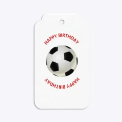 Red White Striped Personalised Football Shirt Gift Tags -CaseCraze Store Red White Striped Personalised Football Shirt Two Tier Rectangle Gift Tag Back