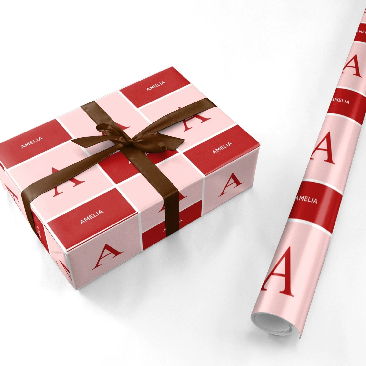Red And Pink Personalised Name Wrapping Paper 3 Red And Pink Personalised Name Wrapping Paper - Image 3