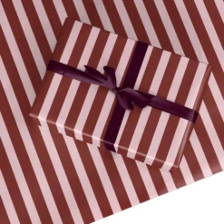 Red And Pink Striped Wrapping Paper