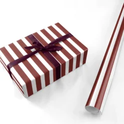 Red And White Stripe Wrapping Paper -CaseCraze Store Red and White Stripe Personalised Wrapping Paper