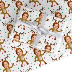 Reindeer Photo Face Wrapping Paper
