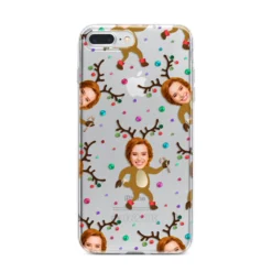 Reindeer Photo Face IPhone Case -CaseCraze Store Reindeer Photo Face iPhone 7 Plus Bumper Case on Silver iPhone
