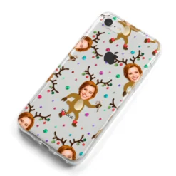 Reindeer Photo Face IPhone Case -CaseCraze Store Reindeer Photo Face iPhone 8 Bumper Case on Silver iPhone Alternative Image