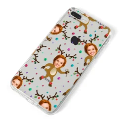 Reindeer Photo Face IPhone Case -CaseCraze Store Reindeer Photo Face iPhone 8 Plus Bumper Case on Silver iPhone Alternative Image