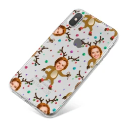 Reindeer Photo Face IPhone Case -CaseCraze Store Reindeer Photo Face iPhone X Bumper Case on Silver iPhone