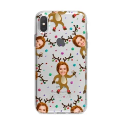 Reindeer Photo Face IPhone Case -CaseCraze Store Reindeer Photo Face iPhone X Bumper Case on Silver iPhone Alternative Image 1