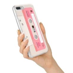 Retro Pink Tape IPhone Case -CaseCraze Store Retro Pink Tape iPhone 7 Plus Bumper Case on Silver iPhone Alternative Image