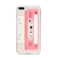 Retro Pink Tape IPhone Case -CaseCraze Store Retro Pink Tape iPhone 8 Plus Bumper Case on Silver iPhone
