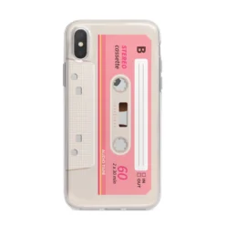 Retro Pink Tape IPhone Case -CaseCraze Store Retro Pink Tape iPhone X Bumper Case on Silver iPhone Alternative Image 1