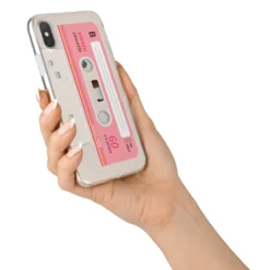 Retro Pink Tape IPhone Case -CaseCraze Store Retro Pink Tape iPhone X Bumper Case on Silver iPhone Alternative Image 2