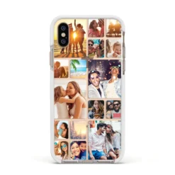 Round-Edged Photo Montage Upload IPhone Case -CaseCraze Store Round Edged Photo Montage Upload Apple iPhone Xs Impact Case White Edge on Gold Phone