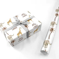 Safari Personalised Happy Birthday Wrapping Paper -CaseCraze Store Safari Personalised Happy Birthday Personalised Wrapping Paper