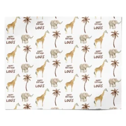 Safari Personalised Happy Birthday Wrapping Paper -CaseCraze Store Safari Personalised Happy Birthday Personalised Wrapping Paper Alternative