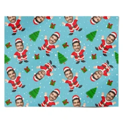 Santa Face Cutout Personalised Wrapping Paper -CaseCraze Store Santa Face Cutout Personalised Personalised Wrapping Paper Alternative