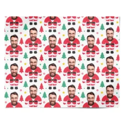 Santa Face Photo Personalised Wrapping Paper -CaseCraze Store Santa Face Photo Personalised Personalised Wrapping Paper Alternative