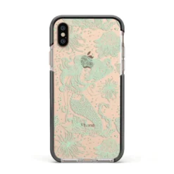 Sea Mermaid IPhone Case -CaseCraze Store Sea Mermaid Apple iPhone Xs Impact Case Black Edge on Gold Phone