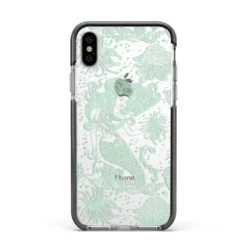 Sea Mermaid IPhone Case -CaseCraze Store Sea Mermaid Apple iPhone Xs Impact Case Black Edge on Silver Phone