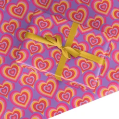 Seventies Heart Wrapping Paper