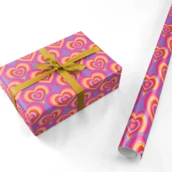 Seventies Heart Wrapping Paper -CaseCraze Store Seventies Heart Personalised Wrapping Paper