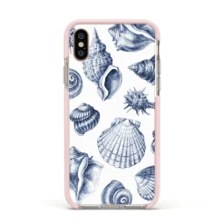 Shell IPhone Case 36 Shell IPhone Case -CaseCraze Store Shell Apple iPhone Xs Impact Case Pink Edge on Gold Phone