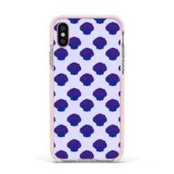 Shell Pattern IPhone Case -CaseCraze Store Shell Pattern Apple iPhone Xs Impact Case Pink Edge on Gold Phone