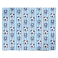 Sky Blue Personalised Football Wrapping Paper -CaseCraze Store Sky Blue Personalised Football Personalised Wrapping Paper Alternative