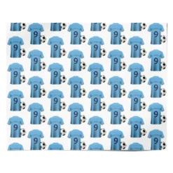 Sky Blue Personalised Football Shirt Wrapping Paper 7 Sky Blue Personalised Football Shirt Wrapping Paper -CaseCraze Store Sky Blue Personalised Football Shirt Personalised Wrapping Paper Alternative