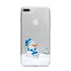 Snowman IPhone Case -CaseCraze Store Snowman iPhone 7 Plus Bumper Case on Silver iPhone