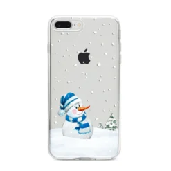 Snowman IPhone Case -CaseCraze Store Snowman iPhone 8 Plus Bumper Case on Silver iPhone