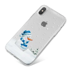 Snowman IPhone Case -CaseCraze Store Snowman iPhone X Bumper Case on Silver iPhone