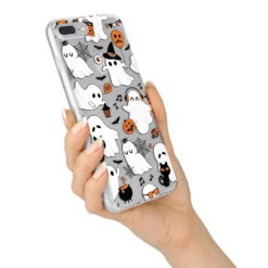 Spooky Halloween Ghost IPhone Case -CaseCraze Store Spooky Halloween Ghost iPhone 7 Plus Bumper Case on Silver iPhone Alternative Image