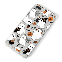 Spooky Halloween Ghost IPhone Case -CaseCraze Store Spooky Halloween Ghost iPhone 8 Plus Bumper Case on Silver iPhone Alternative Image