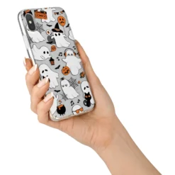 Spooky Halloween Ghost IPhone Case -CaseCraze Store Spooky Halloween Ghost iPhone X Bumper Case on Silver iPhone Alternative Image 2