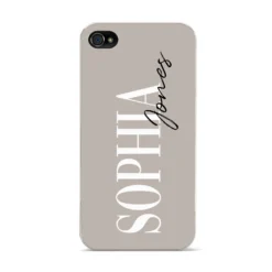 Stone Colour With Personalised Name IPhone Case -CaseCraze Store Stone Colour with Personalised Name Apple iPhone 4s Case