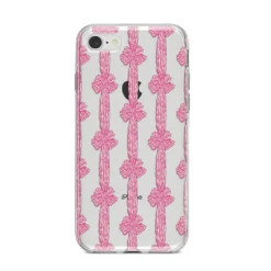 Striped Bow Pattern IPhone Case -CaseCraze Store Striped Bow Pattern iPhone 8 Bumper Case on Silver iPhone