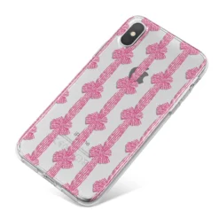 Striped Bow Pattern IPhone Case -CaseCraze Store Striped Bow Pattern iPhone X Bumper Case on Silver iPhone
