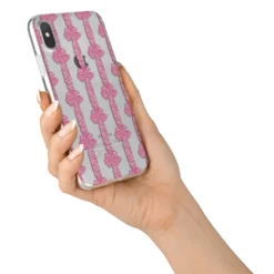 Striped Bow Pattern IPhone Case -CaseCraze Store Striped Bow Pattern iPhone X Bumper Case on Silver iPhone Alternative Image 2